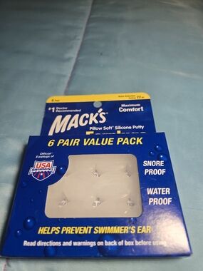 Mack's Pillow Soft Silicone Putty Earplugs - White (6 Pair Value Pack)